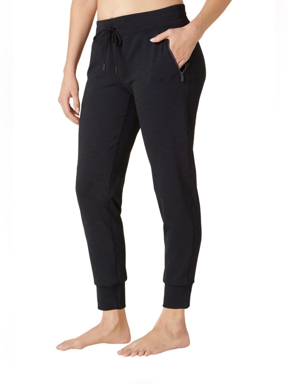 Beyond Yoga Heather Rib Street Jogger, Black, Medium
